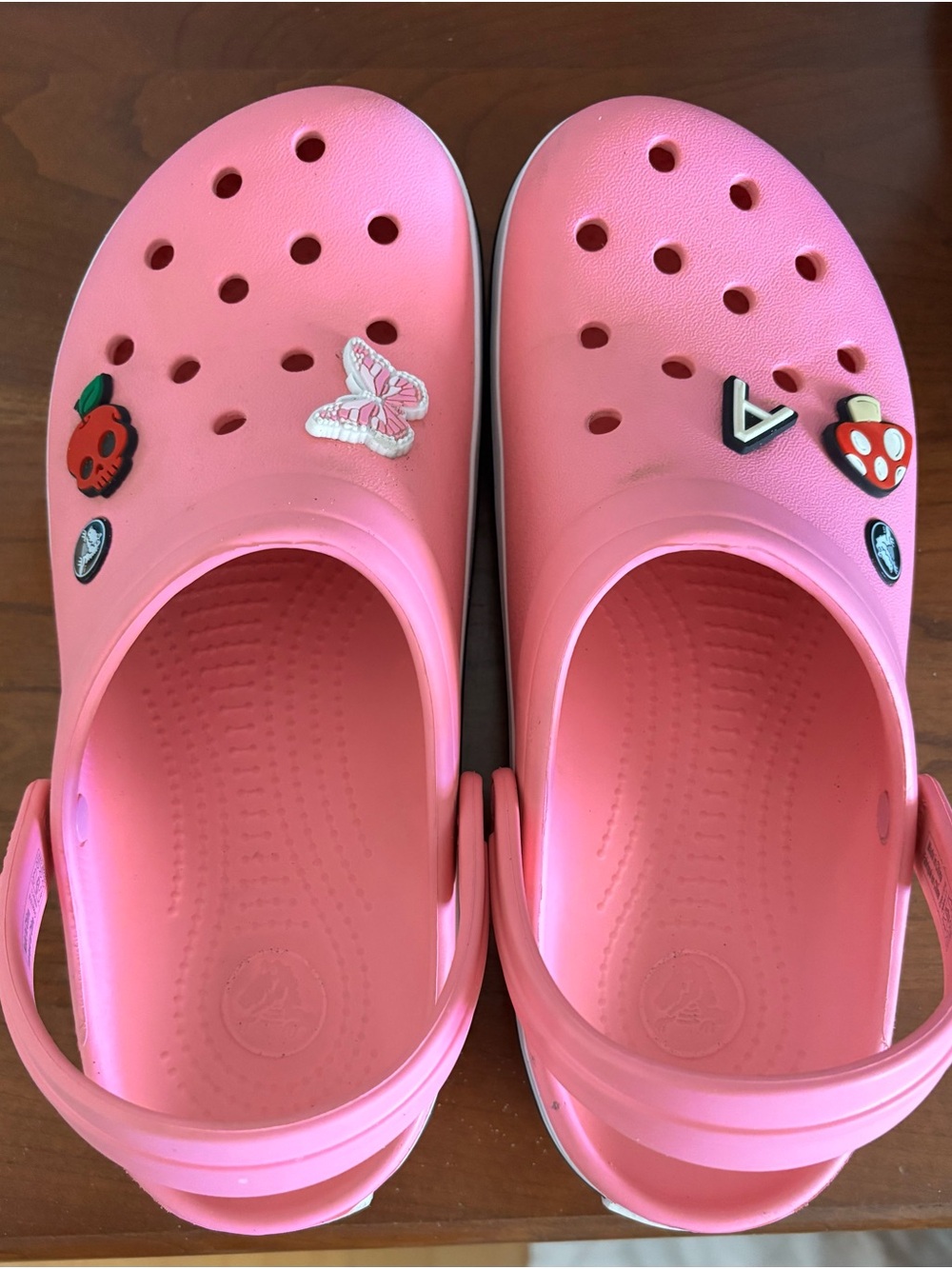 CROCS Pink Clog Slip-On Mules with Charms